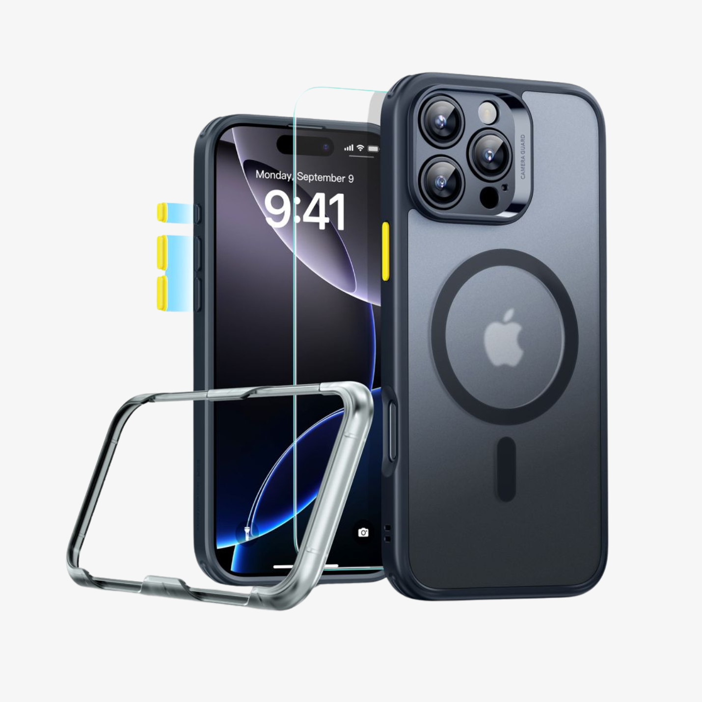 ESR Pro Set Halolock MagSafe iPhone 16 Pro Max Case – გამჭირვალე და პრემიუმ ხარისხის ქეისი ზუსტი ჭრილებით და მაგსეიფ მხარდაჭერით, MagSafe Case, კამერის დამცავებით, Clear Case,მატოვი ქეისი, matte Case