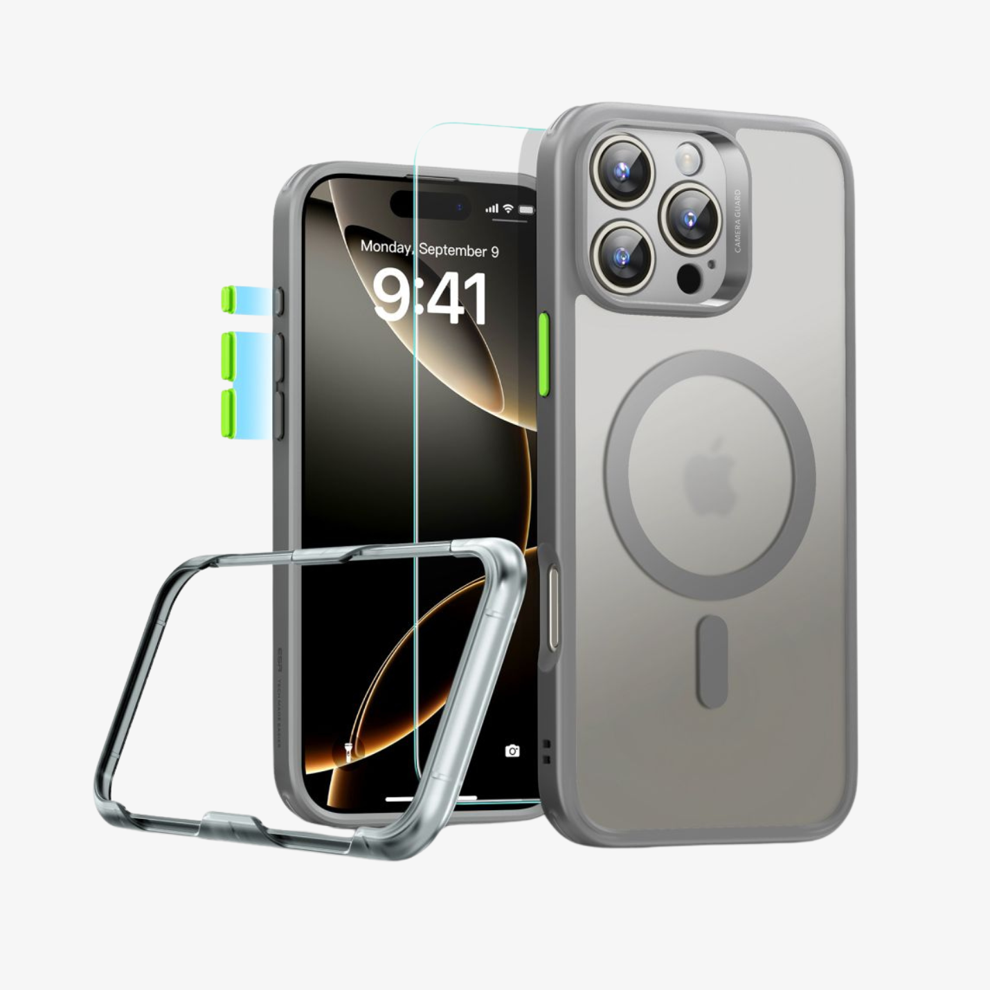 ESR Pro Set Halolock MagSafe iPhone 16 Pro Max Case – გამჭირვალე და პრემიუმ ხარისხის ქეისი ზუსტი ჭრილებით და მაგსეიფ მხარდაჭერით, MagSafe Case, კამერის დამცავებით, Clear Case,მატოვი ქეისი, matte Case