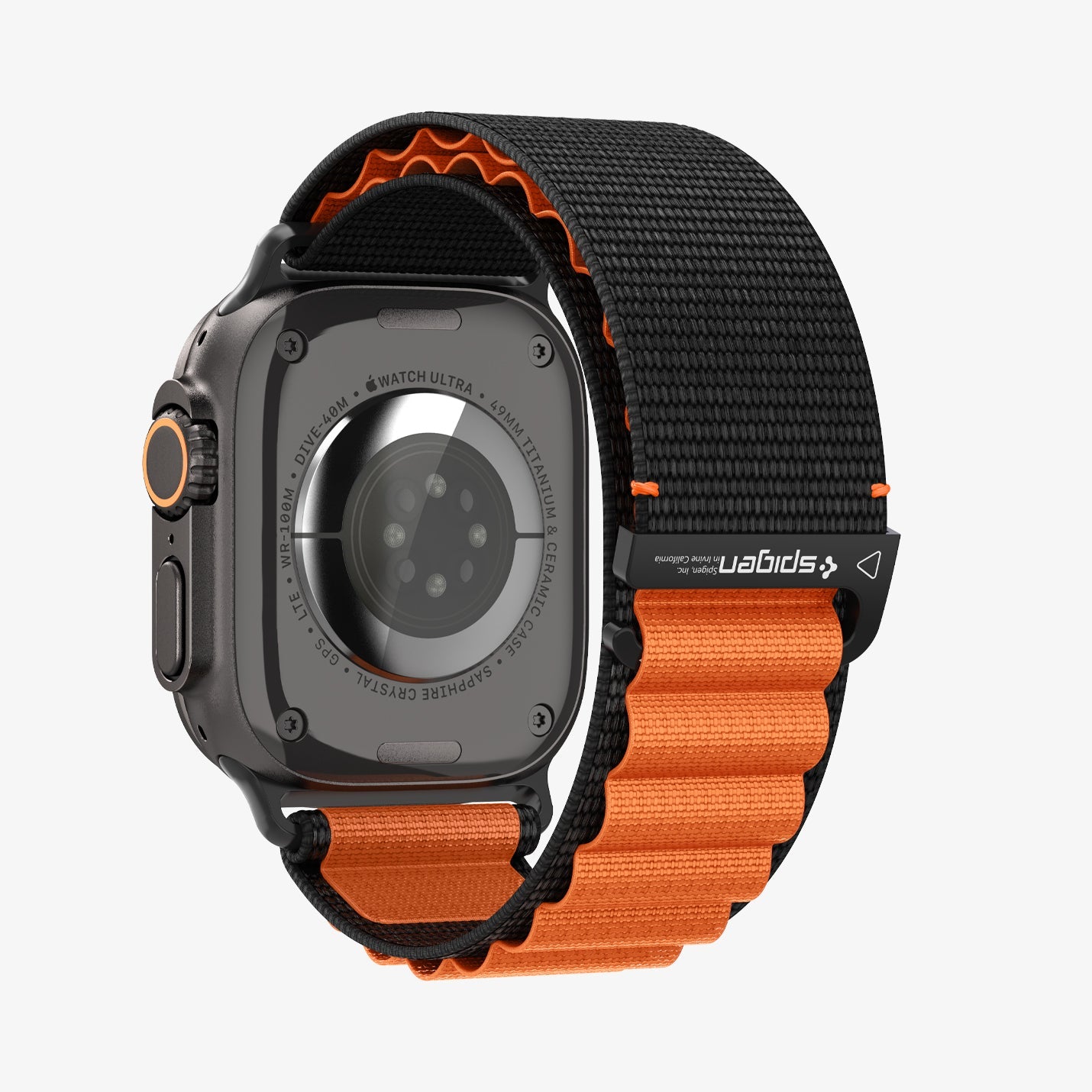 სამაჯური Spigen WBF1 Band – Apple Watch Strap მაღალი ხარისხის ქსოვილის მასალით და კომფორტული დიზაინით. განკუთვნილია Apple Watch Ultra და Apple Watch Series 4,5,6,7,8,9,10,11 სერიებისათვის