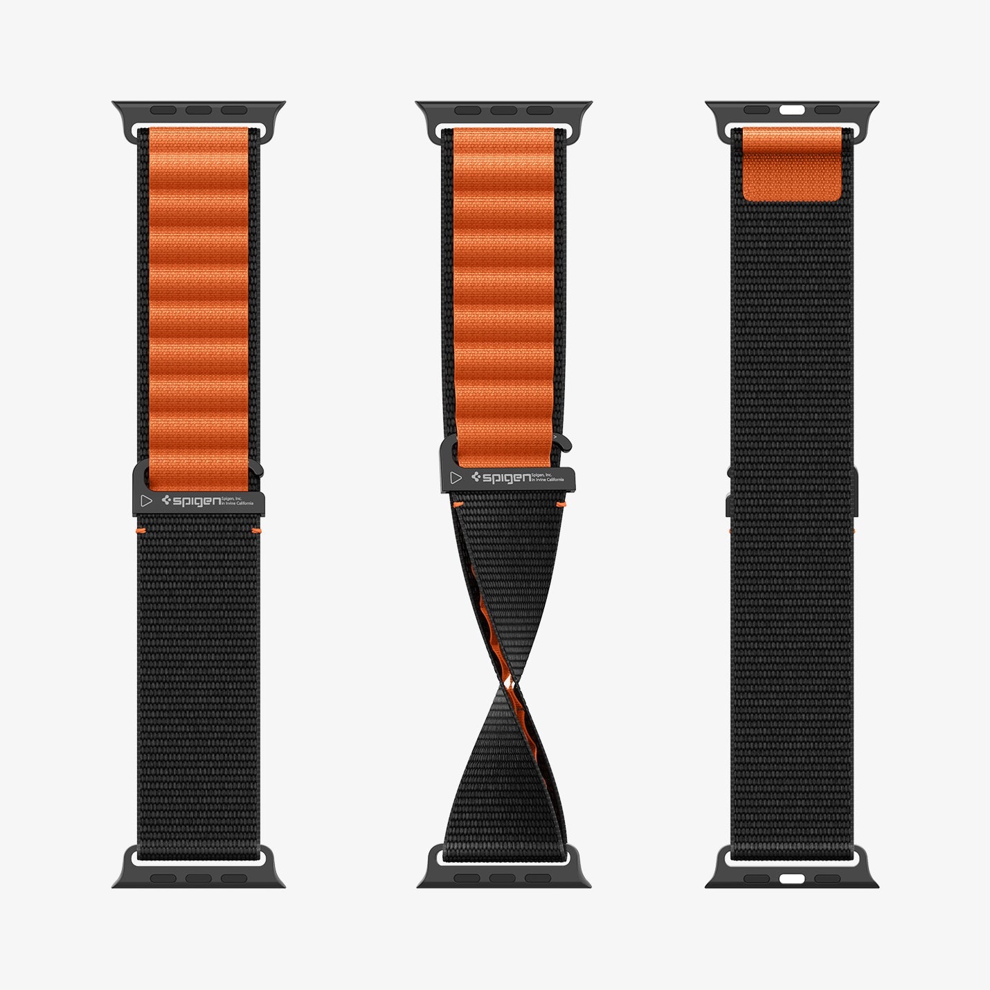 სამაჯური Spigen WBF1 Band – Apple Watch Strap მაღალი ხარისხის ქსოვილის მასალით და კომფორტული დიზაინით. განკუთვნილია Apple Watch Ultra და Apple Watch Series 4,5,6,7,8,9,10,11 სერიებისათვის