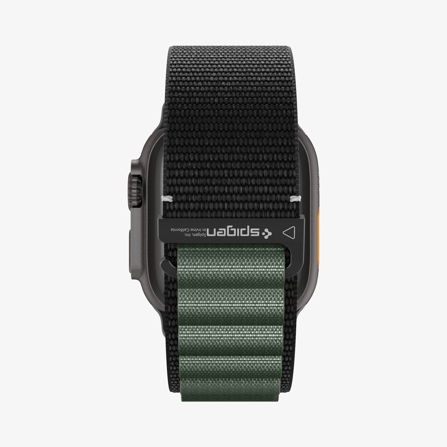სამაჯური Spigen WBF1 Band – Apple Watch Strap მაღალი ხარისხის ქსოვილის მასალით და კომფორტული დიზაინით. განკუთვნილია Apple Watch Ultra და Apple Watch Series 4,5,6,7,8,9,10,11 სერიებისათვის