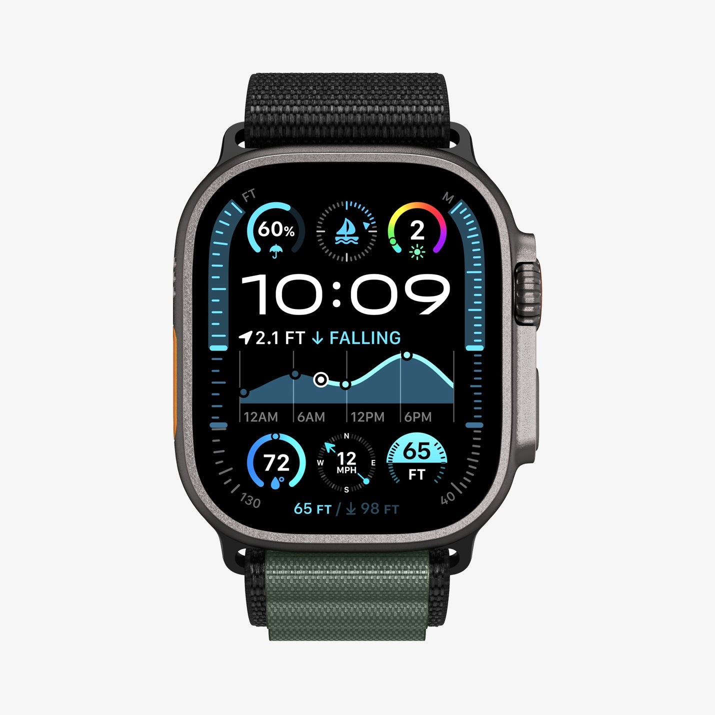 სამაჯური Spigen WBF1 Band – Apple Watch Strap მაღალი ხარისხის ქსოვილის მასალით და კომფორტული დიზაინით. განკუთვნილია Apple Watch Ultra და Apple Watch Series 4,5,6,7,8,9,10,11 სერიებისათვის