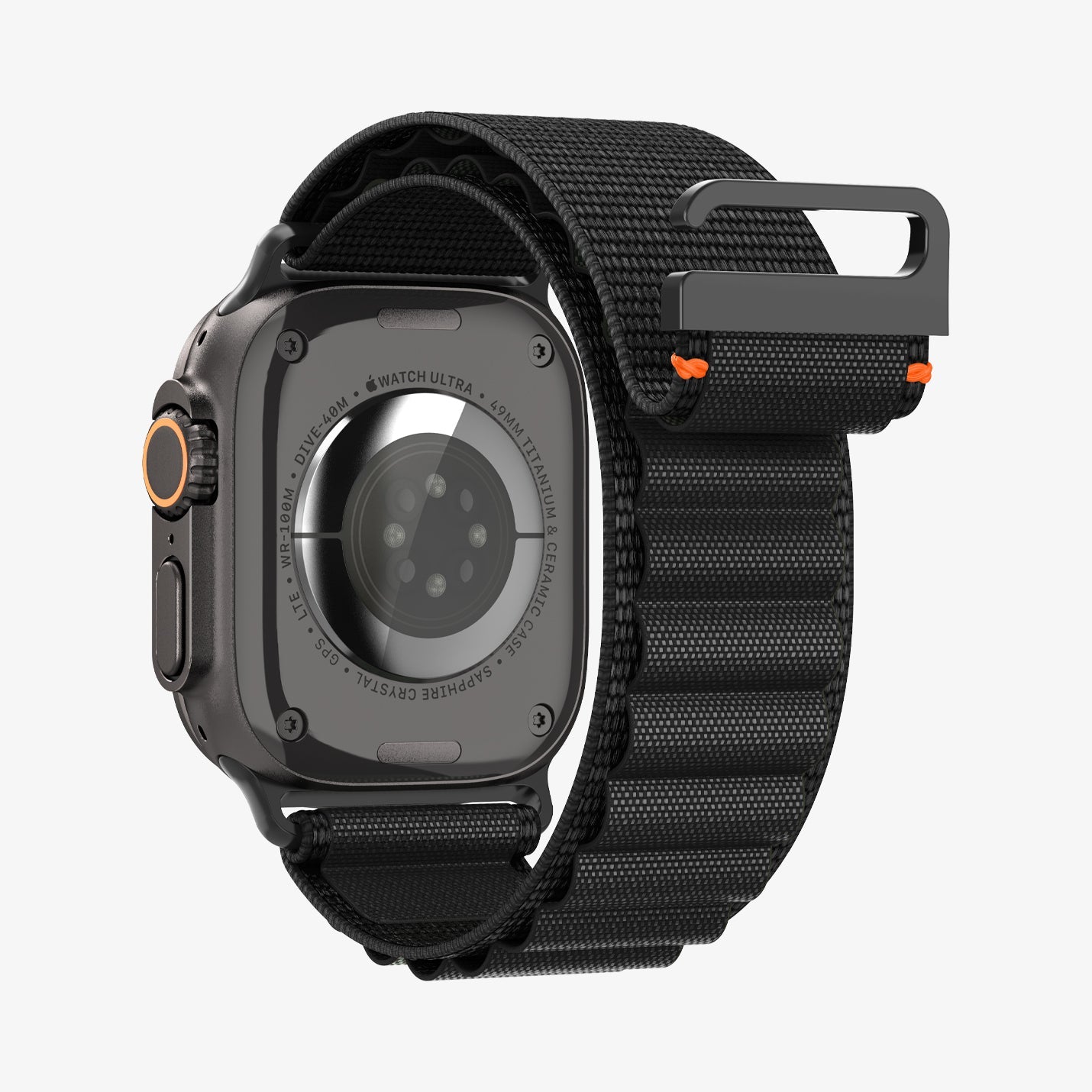 სამაჯური Spigen WBF1 Band – Apple Watch Strap მაღალი ხარისხის ქსოვილის მასალით და კომფორტული დიზაინით. განკუთვნილია Apple Watch Ultra და Apple Watch Series 4,5,6,7,8,9,10,11 სერიებისათვის