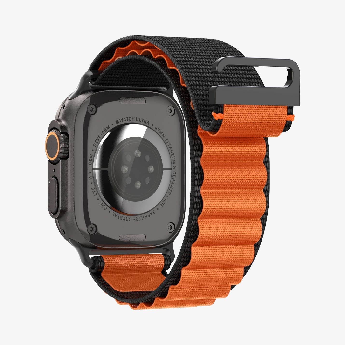სამაჯური Spigen WBF1 Band – Apple Watch Strap მაღალი ხარისხის ქსოვილის მასალით და კომფორტული დიზაინით. განკუთვნილია Apple Watch Ultra და Apple Watch Series 4,5,6,7,8,9,10,11 სერიებისათვის