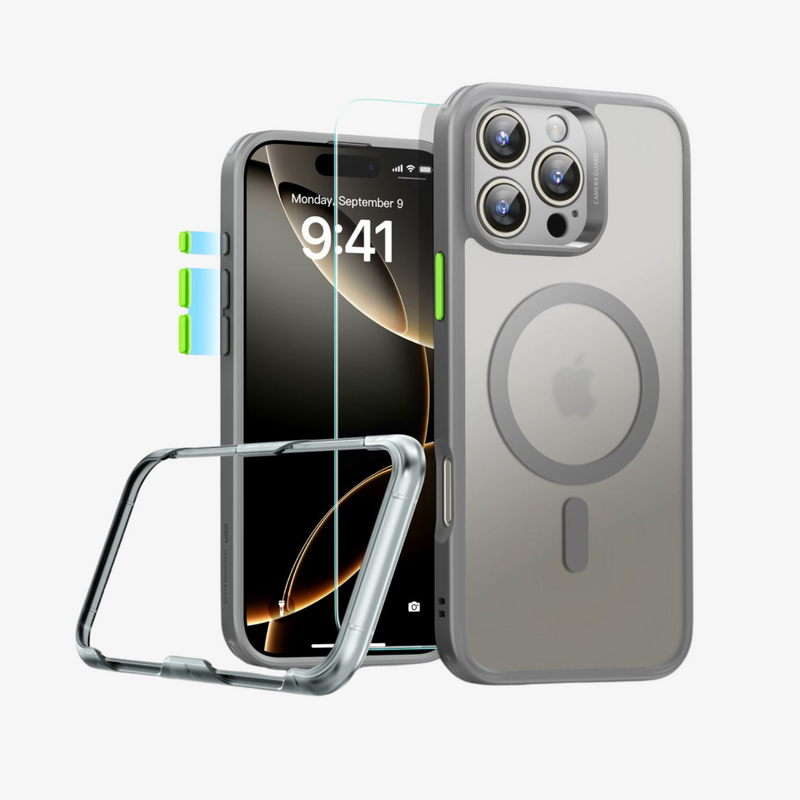 ESR Pro Set Halolock MagSafe iPhone 16 Pro Max Case – გამჭირვალე და პრემიუმ ხარისხის ქეისი ზუსტი ჭრილებით და მაგსეიფ მხარდაჭერით, MagSafe Case, კამერის დამცავებით, Clear Case,მატოვი ქეისი, matte Case