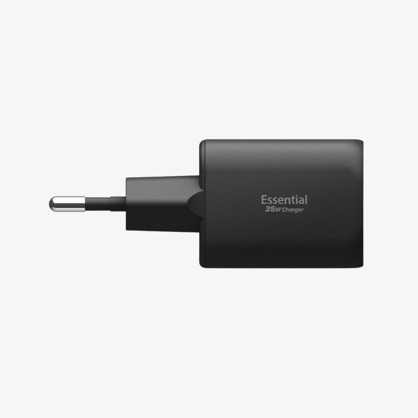 Spigen Essential 2-Port 35W ორიგინალი სწრაფი დამტენი ადაპტერი Type-C და USB-A პორტებით, პრემიუმ ხარისხის დიზაინით.