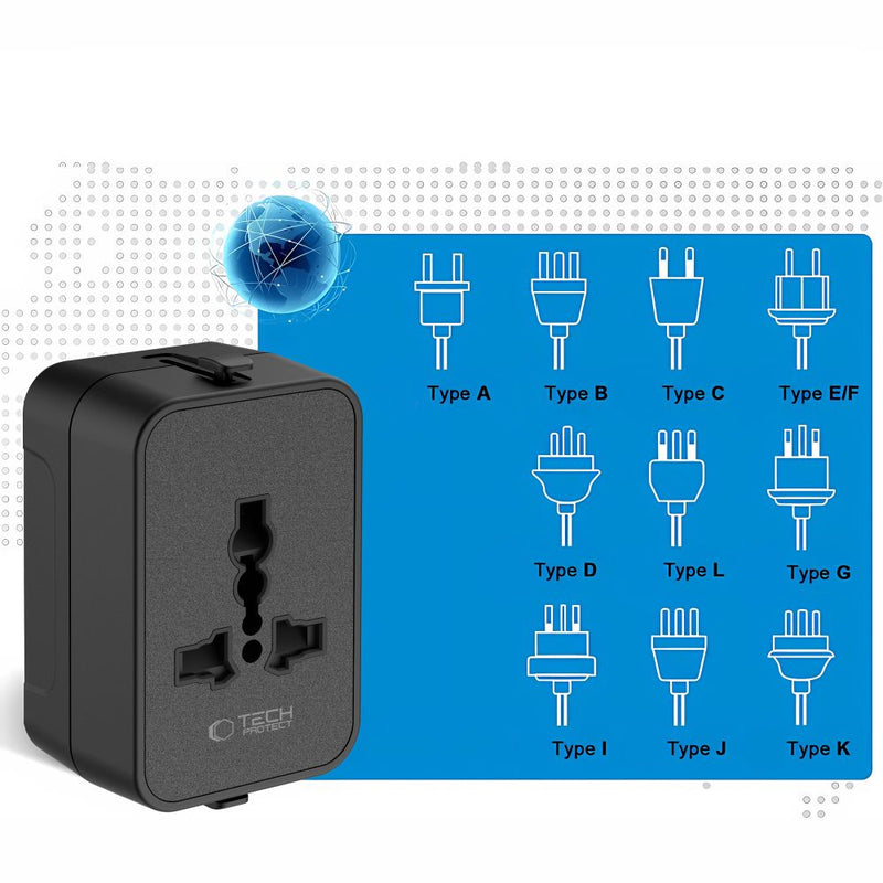 სამოგზაურო ადაპტერი Tech-Protect TA300 მრავალსტანდარტიანი დიზაინით