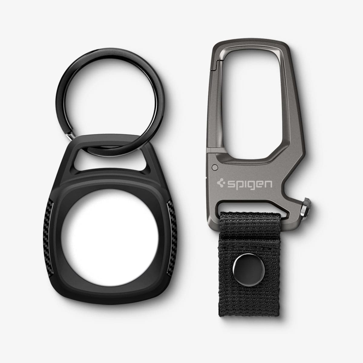 Spigen Rugged Armor AirTag ქეისი პრემიუმ ხარისხით, ბოთლის სახნელით და აირთაგის დაცვისთვის განკუთვნილი ჩასადებით