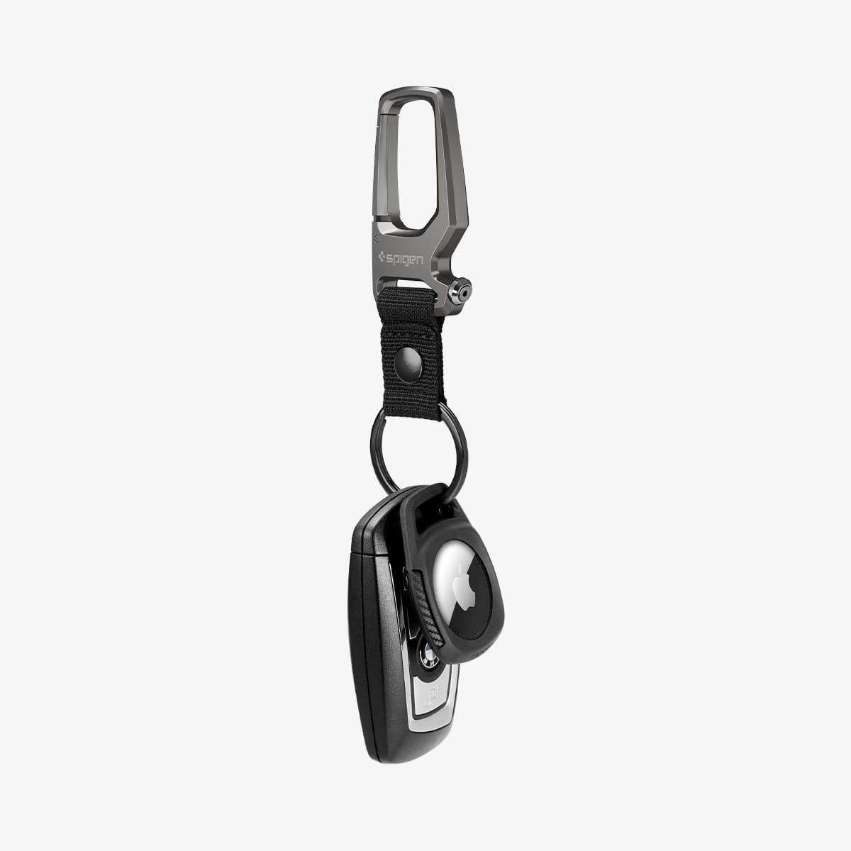 Spigen Rugged Armor AirTag ქეისი პრემიუმ ხარისხით, ბოთლის სახნელით და აირთაგის დაცვისთვის განკუთვნილი ჩასადებით