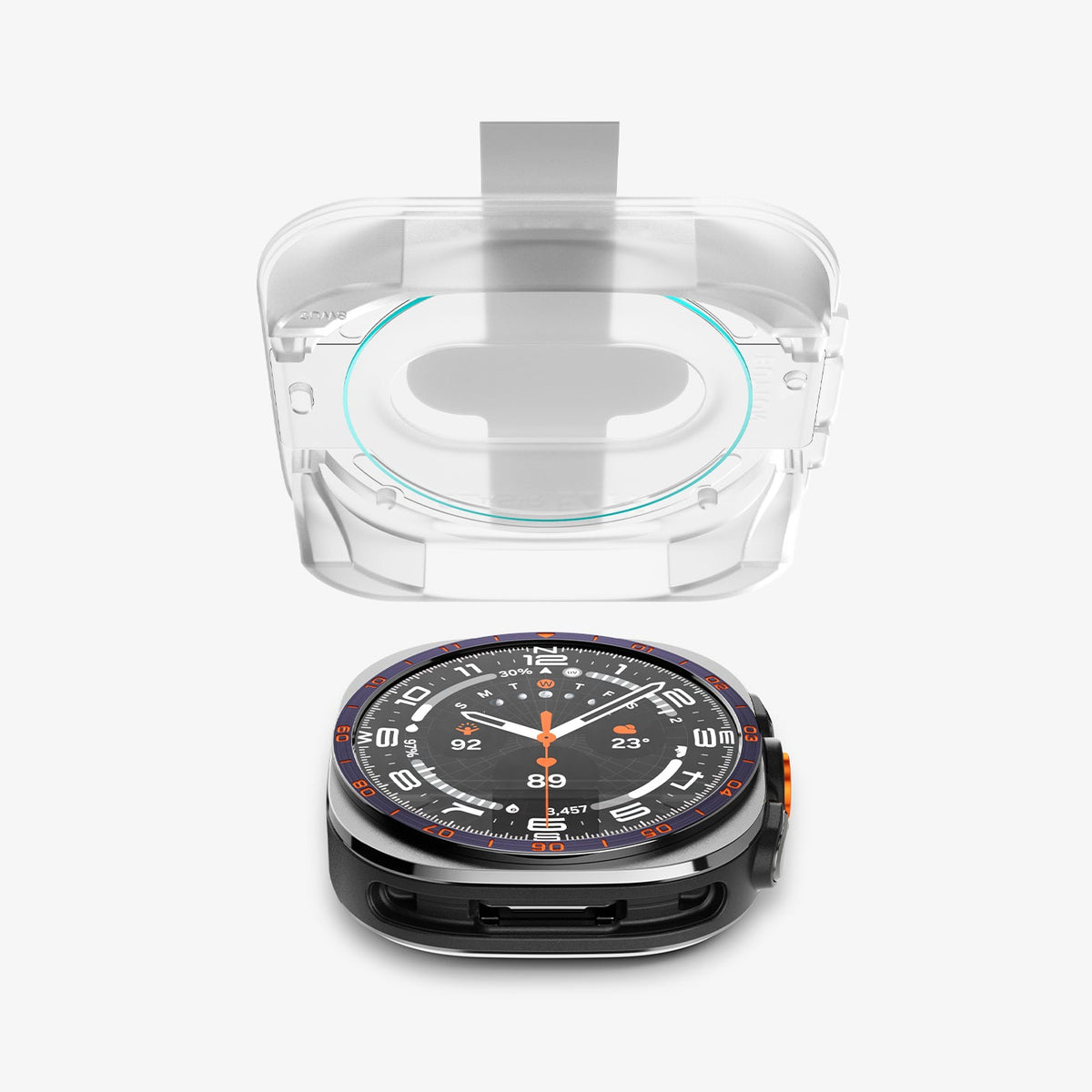 Galaxy Watch Ultra 2 ბრონი Spigen Glas.tR EZ Fit ალუმინის ნაწილაკებით