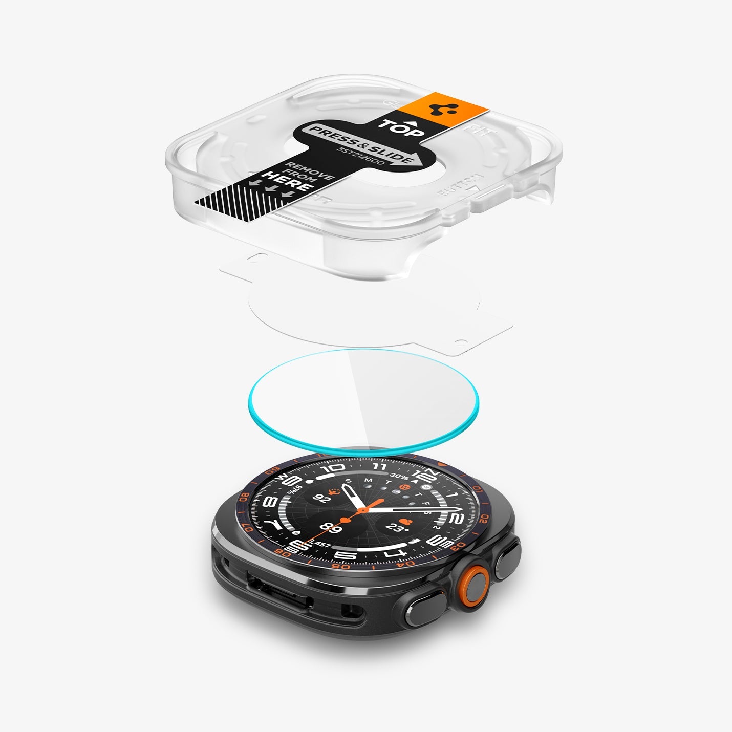 Spigen ეკრანის დამცავი Galaxy Watch Ultra 2 სენსორის ზუსტი მუშაობისთვის