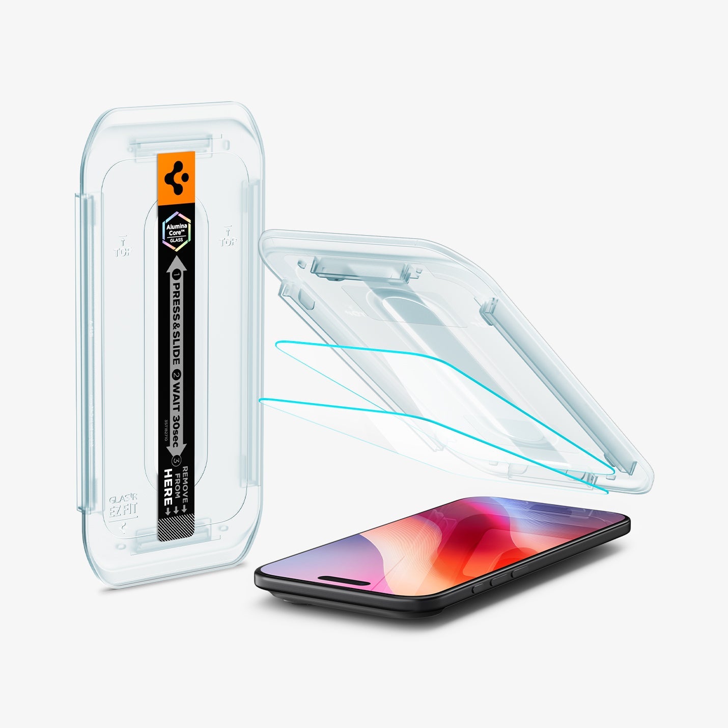 ეკრანის დამცავი Spigen GLAS.tR EZ Fit iPhone 17 Air – პრემიუმ კლასის ბრონი შუშა, შავი კანტების გარეშე, მარტივი ინსტალაციით საქართველოში.
