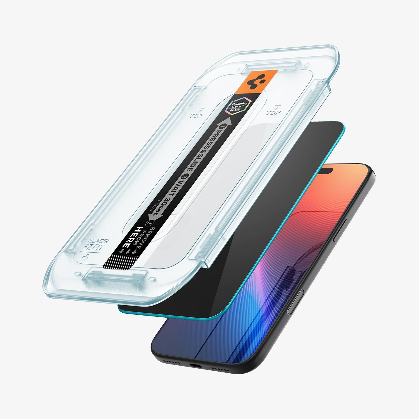 ეკრანის დამცავი Spigen GLAS.tR EZ Fit Privacy iPhone 17 – ბრონირებული დამცავი მინა, გვერდიდან რომ არ ჩანს, ინკოგნიტო ეფექტით და სენსორის მხარდაჭერით.