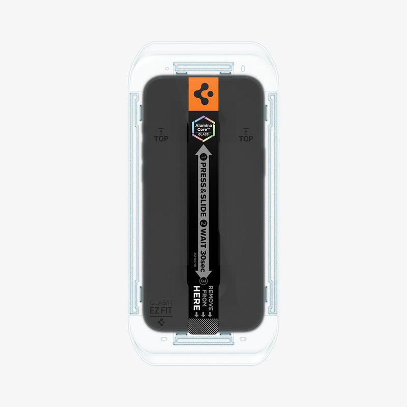 ეკრანის დამცავი Spigen GLAS.tR EZ Fit iPhone 17 Pro Max – პრემიუმ კლასის ბრონი შუშა, შავი კანტების გარეშე, მარტივი ინსტალაციით საქართველოში.