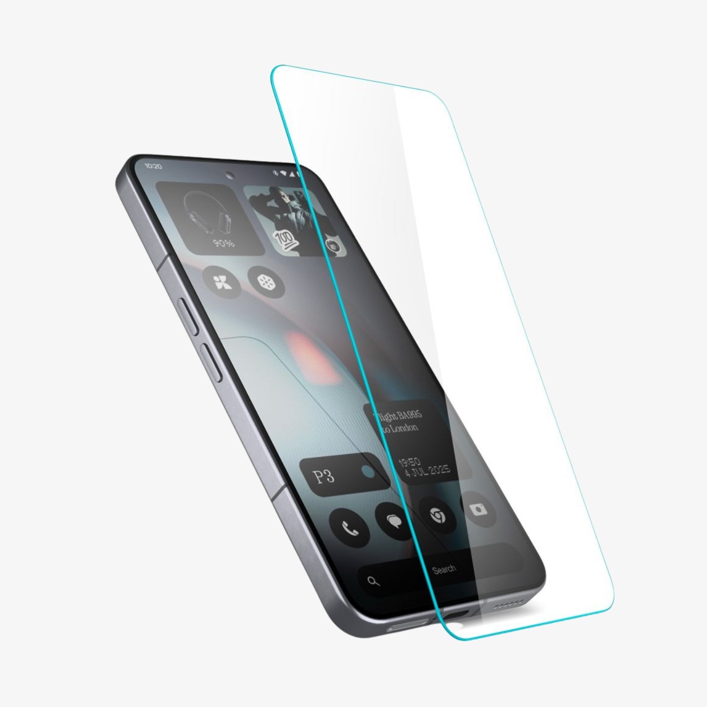 ეკრანის დამცავი Spigen GLAS.tR Slim Nothing Phone 3 – ბრონირებული დამცავი შუშა, შავი კანტების გარეშე, სრულყოფილი თითის ანაბეჭდის სენსორით.