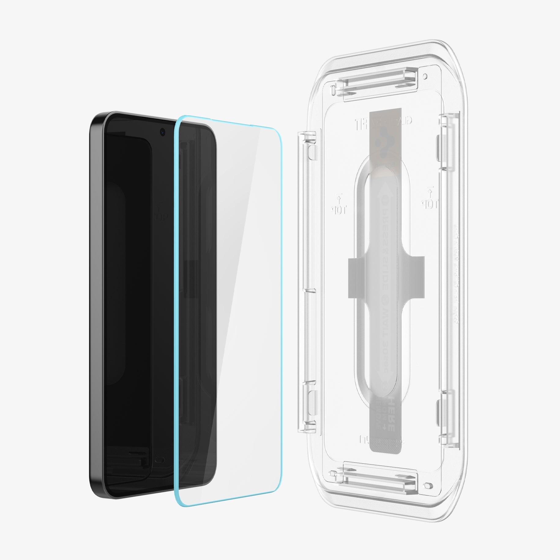 პრემიუმ კლასის Spigen GLAS.tR EZ Fit ეკრანის დამცავი Samsung Galaxy S24-სთვის – ბრონირებული დამცავი შავი კანტების გარეშე, საუკეთესო ხარისხის Spigen-ის აქსესუარებში.