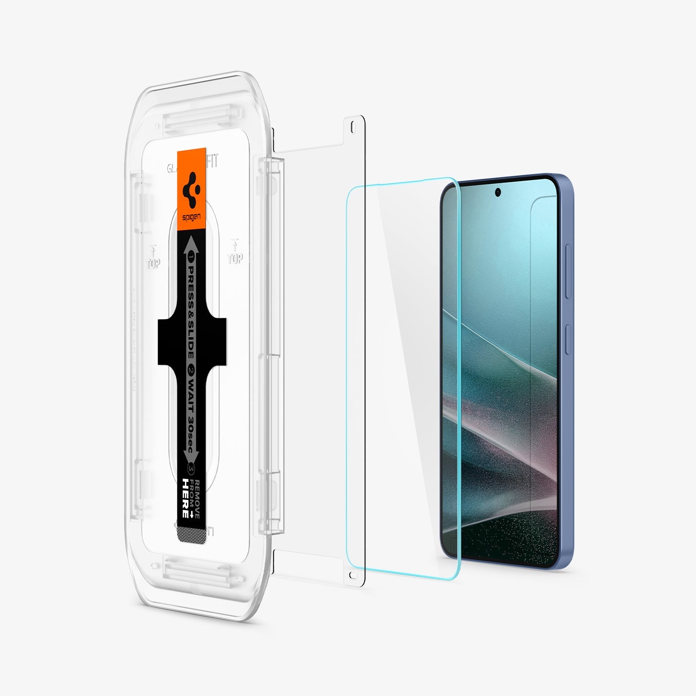 პრემიუმ კლასის Spigen GLAS.tR EZ Fit ეკრანის დამცავი Samsung Galaxy S25 Plus-სთვის – ბრონირებული დამცავი შავი კანტების გარეშე, საუკეთესო ხარისხის Spigen-ის აქსესუარებში.