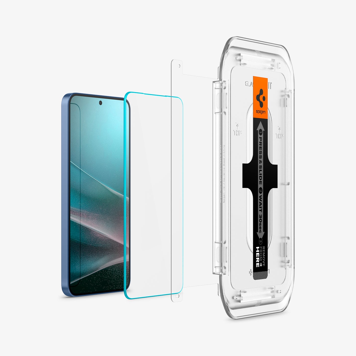 პრემიუმ კლასის Spigen GLAS.tR EZ Fit ეკრანის დამცავი Samsung Galaxy S25 Plus-სთვის – ბრონირებული დამცავი შავი კანტების გარეშე, საუკეთესო ხარისხის Spigen-ის აქსესუარებში.