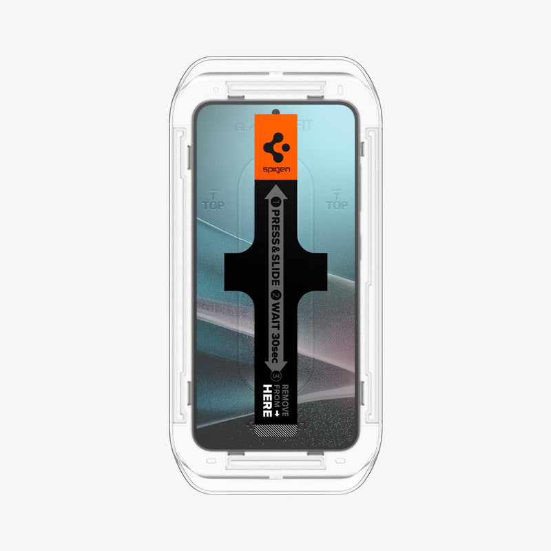 პრემიუმ კლასის Spigen GLAS.tR EZ Fit ეკრანის დამცავი Samsung Galaxy S25 Plus-სთვის – ბრონირებული დამცავი შავი კანტების გარეშე, საუკეთესო ხარისხის Spigen-ის აქსესუარებში.