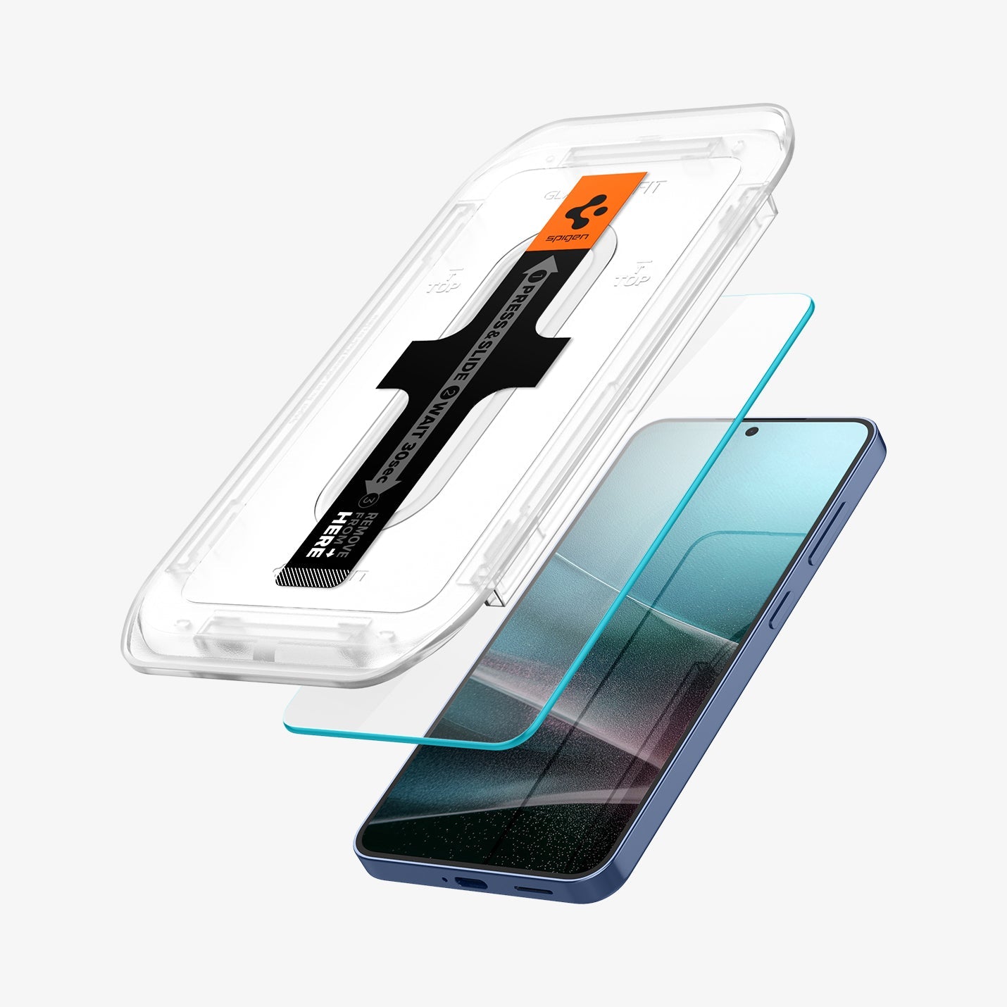 პრემიუმ კლასის Spigen GLAS.tR EZ Fit ეკრანის დამცავი Samsung Galaxy S25 Plus-სთვის – ბრონირებული დამცავი შავი კანტების გარეშე, საუკეთესო ხარისხის Spigen-ის აქსესუარებში.