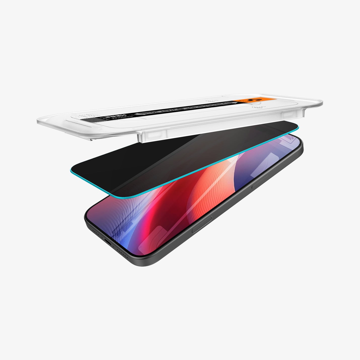 Spigen GLAS.tR EZ Fit Privacy ეკრანის დამცავი iPhone 16 Pro Max-ისთვის - ბრონირებული ეკრანის საუკეთესო დამცავი საქართველოში, in Tbilisi, იდეალური screen protector iPhone 16 Pro Max-ისთვის, ბრონი რომელიც გვერდიდან არ ჩანს