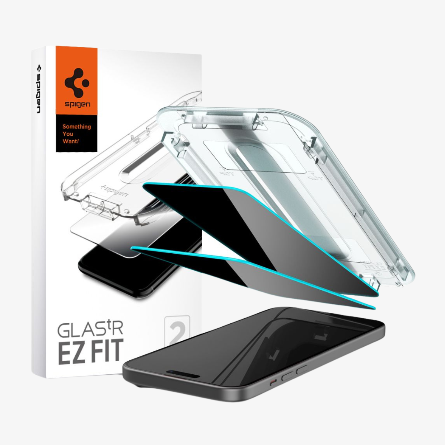 Spigen GLAS.tR EZ Fit iPhone 15 Plus ეკრანის ბრონი - პრემიუმ კლასის ბრონირებული დამცავი თქვენი სმარტფონისთვის, Spigen GLAS.tR EZ Fit iPhone 15 Plus Screen Protector - premium tempered glass for your smartphone