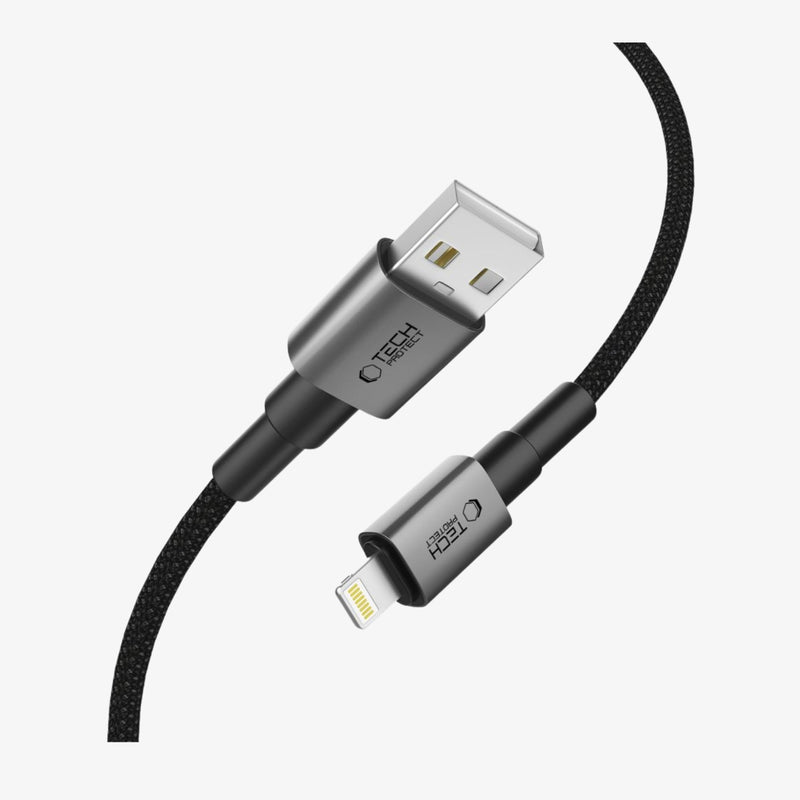 Tech-Protect Ultraboost DNA USB to Lightning 1 მეტრი კაბელი — სწრაფი დატენვის უესბე კაბელი 15W / 3A სიმძლავრით.