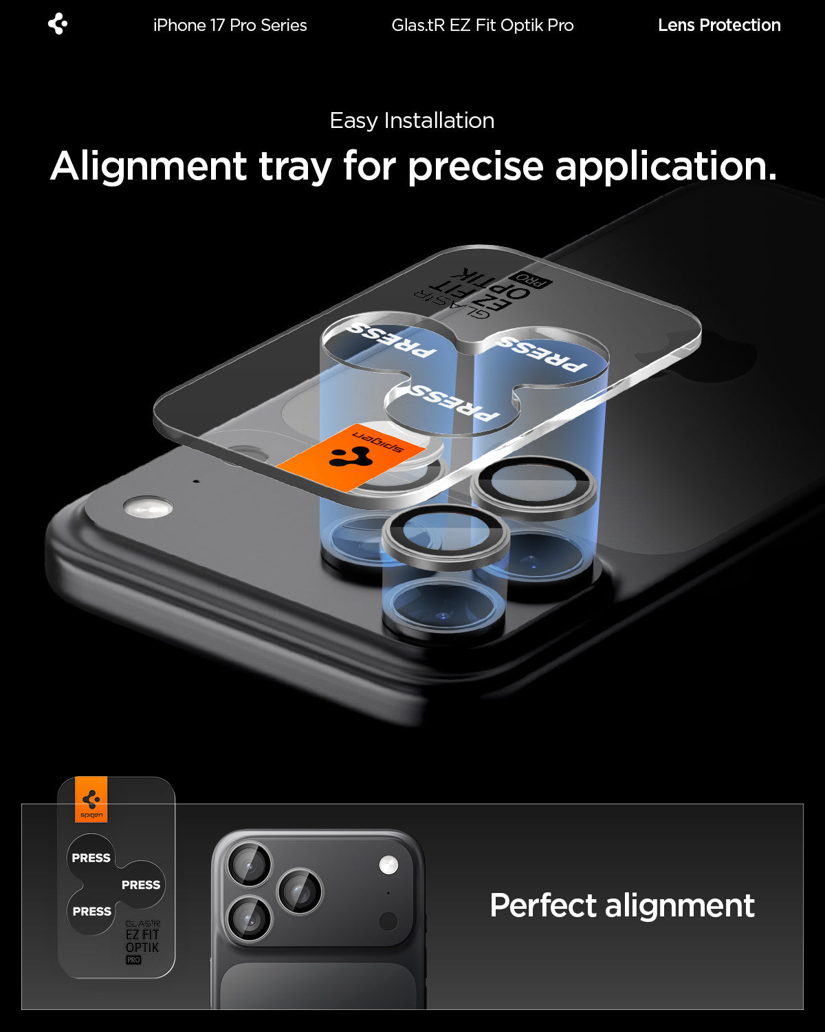 კამერის დამცავი Spigen Optik Pro EZ Fit iPhone 17 Pro Max - Dakhli, Camera Protector, Lens Protector, აიფონის კამერის დამცავები, iPhone 17 Pro Max აქსესუარები, in Georgia, in Tbilisi, iPhone 17 Pro Max ტელეფონის კამერის დამცავი, აიფონის 17 პრო მაქსის კამერის დამცავები, iPhone 17 Pro Max kameris damcavebi, კამერის ბრონები, ლინზების დამცავები თბილისში, in Batumi
