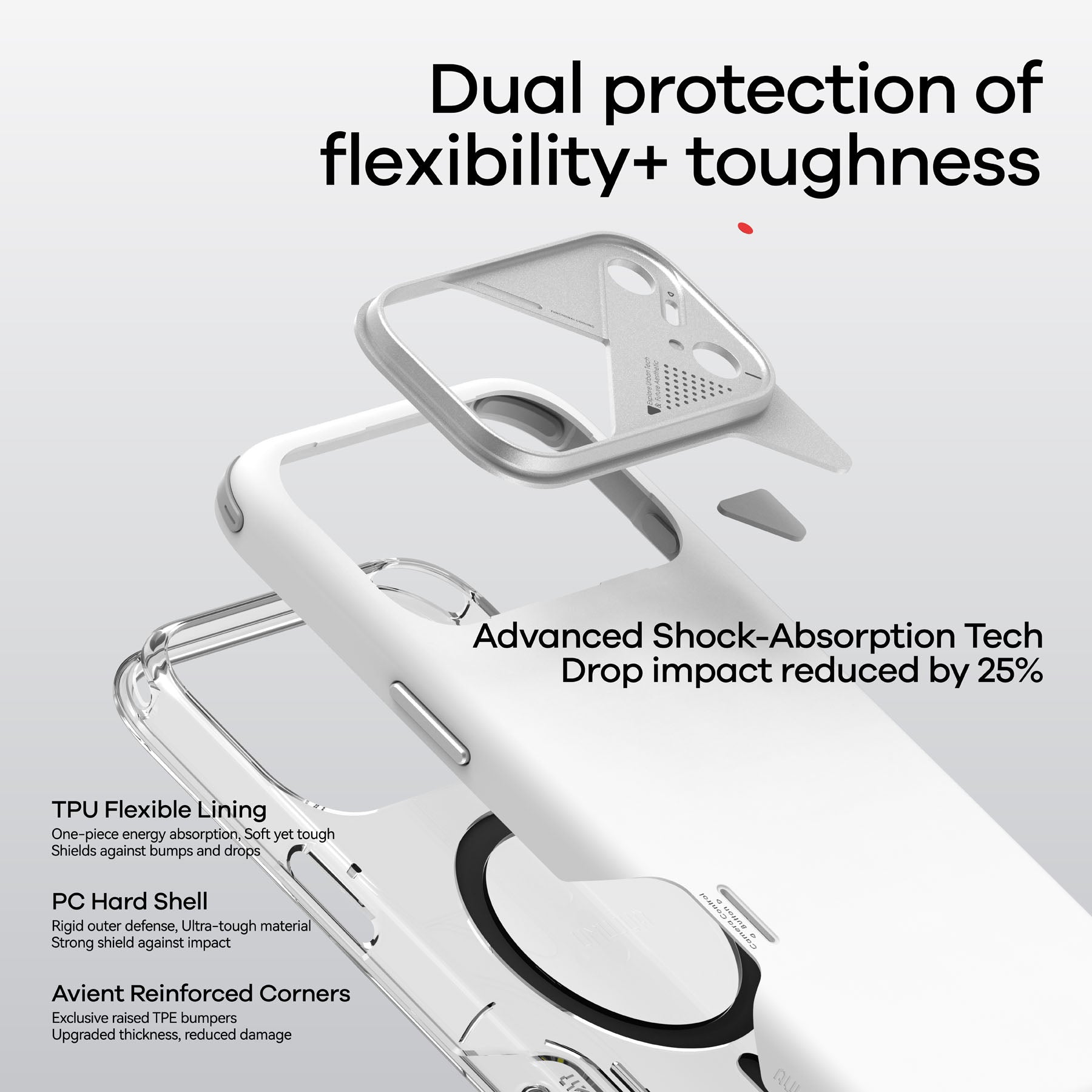 პრემიუმ MagSafe ქეისი Aulumu iPhone 17 Pro სასიამოვნო შეხების მასალით