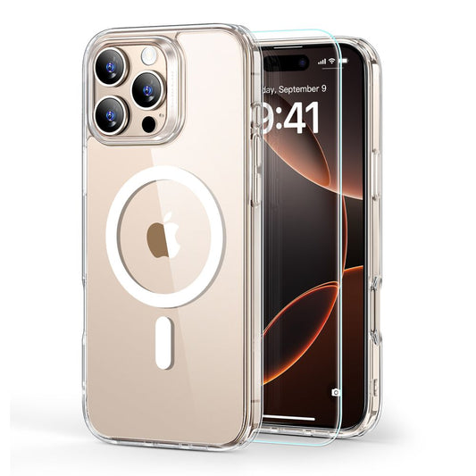 iPhone 16 Pro გამჭირვალე ქეისი ESR CH Halolock – პრემიუმ ხარისხის Clear Case მაგსეიფ ტექნოლოგიით, მატოვი ჩასადები, Matte Case, კამერის დაცვით