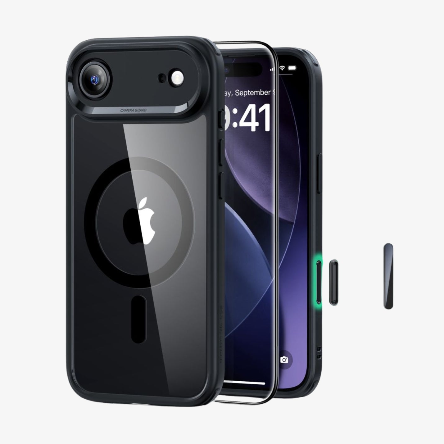 ქეისი ESR Classic Hybrid MagSafe & Tempered Glass iPhone 17 Air – გამჭირვალე მაღალი ხარისხის ჩასადები, ბრონირებული დაცვით, კამერის ღილაკის დაცვით და საჩუქრად ეკრანის დამცავით.