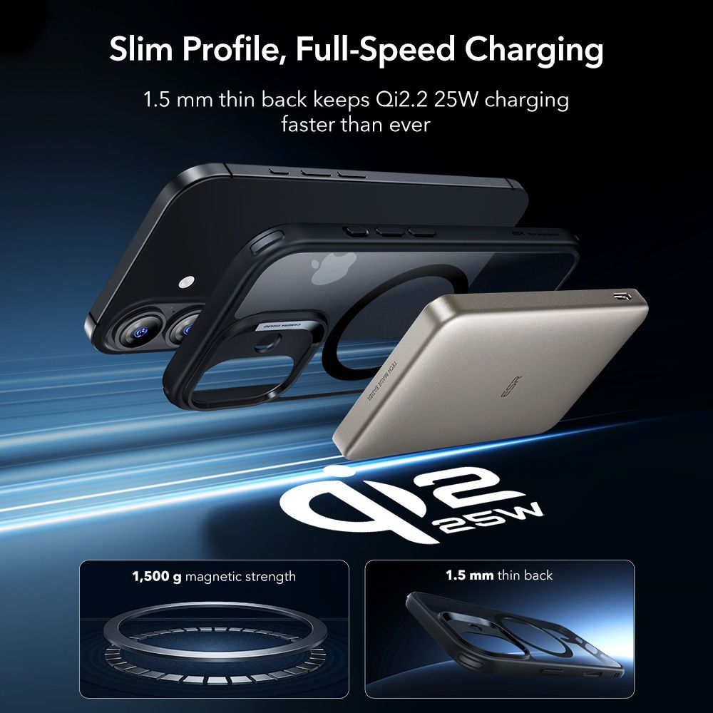 ქეისი ESR Classic Hybrid MagSafe & Tempered Glass iPhone 17 – გამჭირვალე მაღალი ხარისხის ჩასადები, ბრონირებული დაცვით, კამერის ღილაკის დაცვით და საჩუქრად ეკრანის დამცავით.