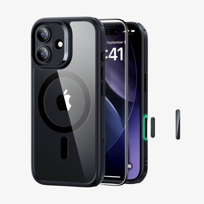 ქეისი ESR Classic Hybrid MagSafe & Tempered Glass iPhone 17 – გამჭირვალე მაღალი ხარისხის ჩასადები, ბრონირებული დაცვით, კამერის ღილაკის დაცვით და საჩუქრად ეკრანის დამცავით.