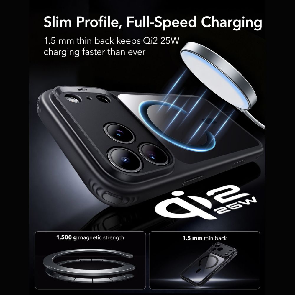 ESR Classic Hybrid MagSafe ქეისი iPhone 18 Pro Max გამჭვირვალე დიზაინით
