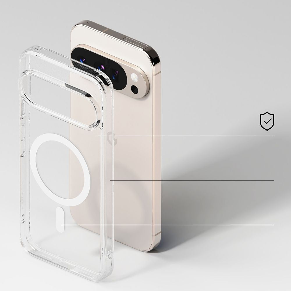 გამჭირვალე მაგსეიფიანი ქეისი Ringke Fusion Magnetic MagSafe Pixel 10 Case მოდელისათვის, ჩასადები Google Pixel 10 მგამჭირვალე