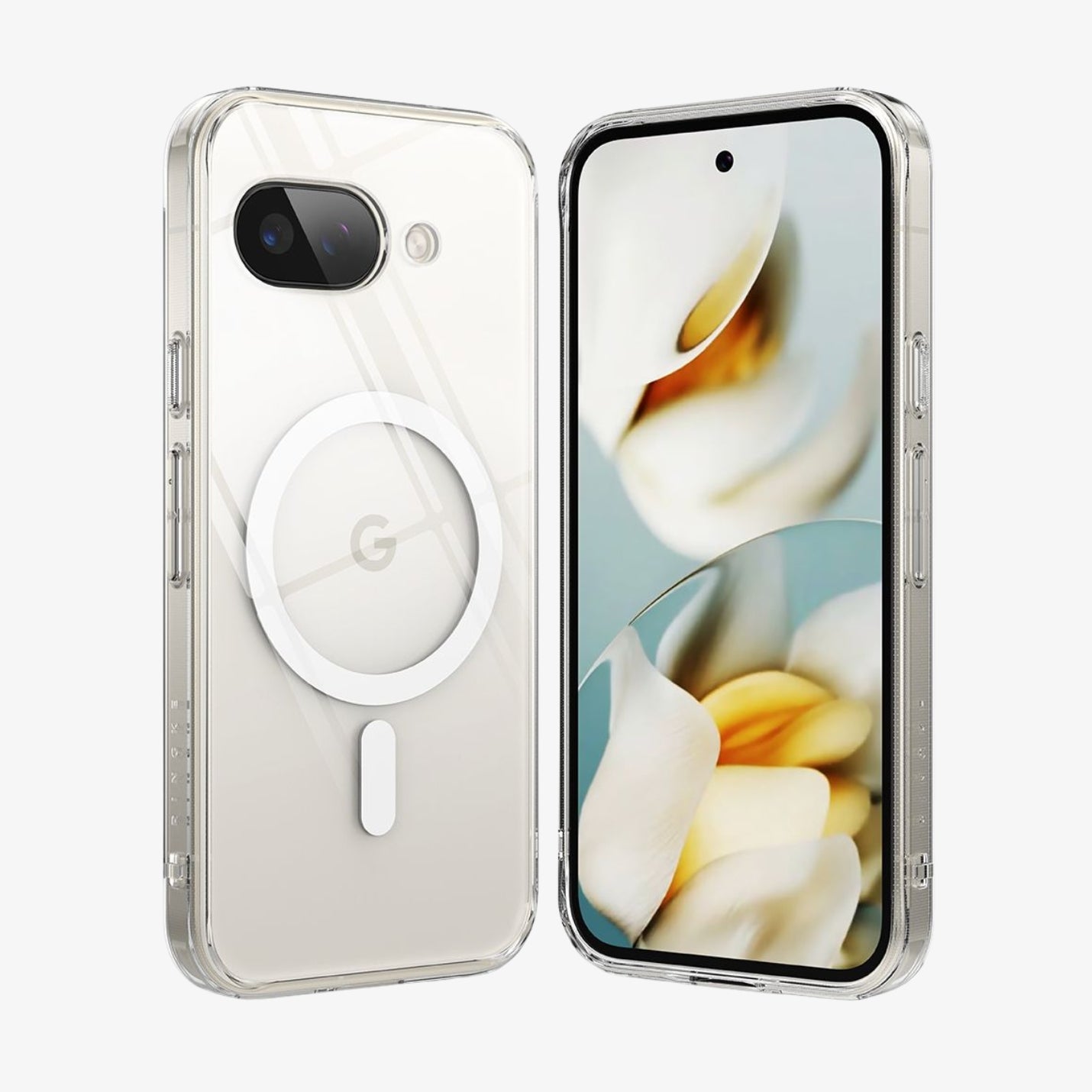 Ringke Fusion MagSafe Pixel 9a Case – პრემიუმ კლასი გამჭირვალე ქეისი (keisi), დამზადებული მტკიცე პოლიკარბონატის მასალისგან ჩასადები დიზაინით.