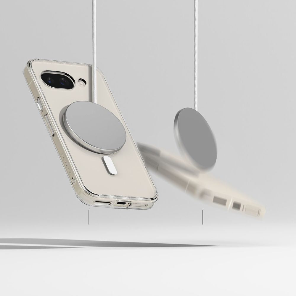 Ringke Fusion MagSafe Pixel 9a Case – პრემიუმ კლასი გამჭირვალე ქეისი (keisi), დამზადებული მტკიცე პოლიკარბონატის მასალისგან ჩასადები დიზაინით.