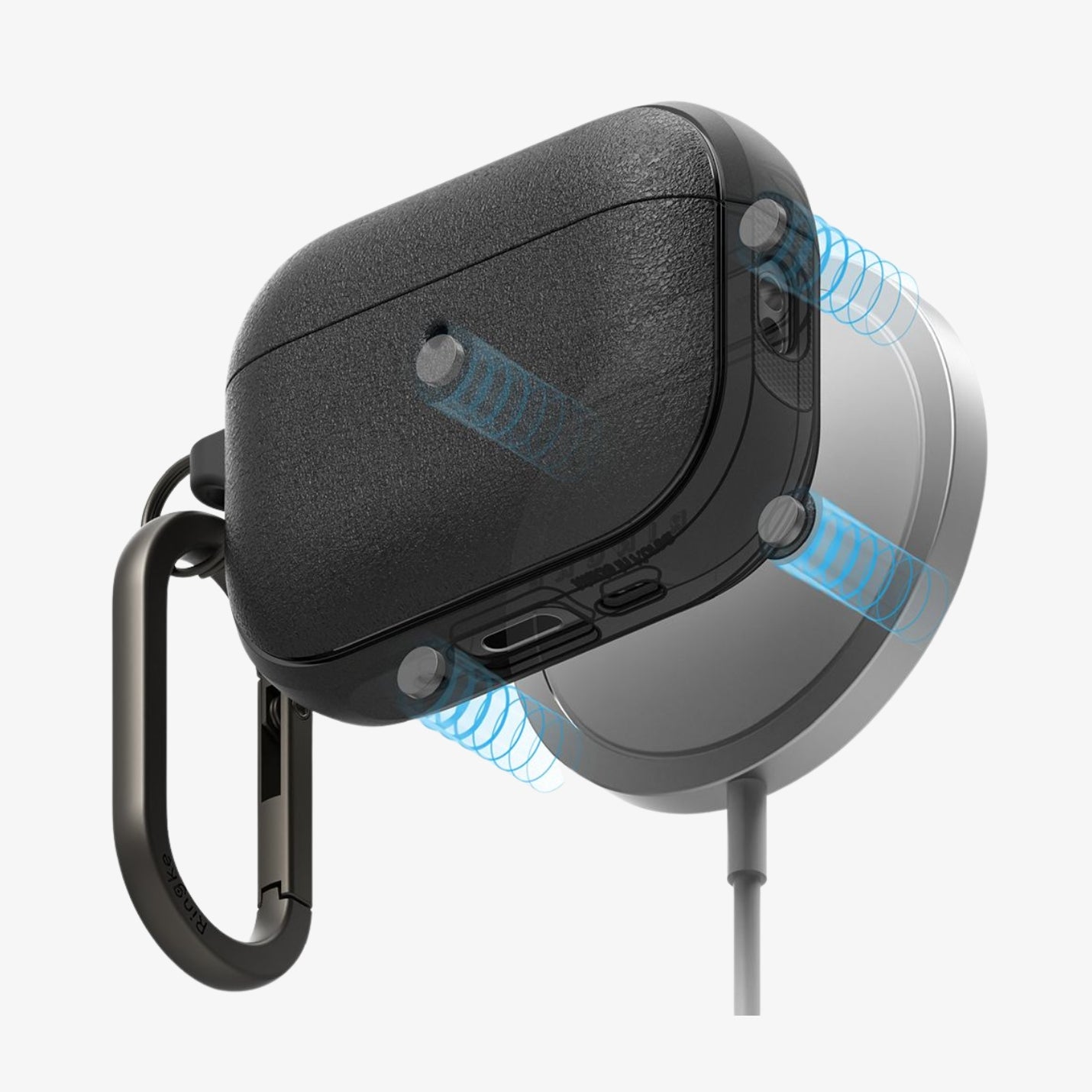 ქეისი Ringke Onyx MagSafe AirPods Pro 3 – შავი, პრემიუმ ხარისხის და გამორჩეული დიზაინის ქეისი მაგსეიფის მხარდაჭერით.