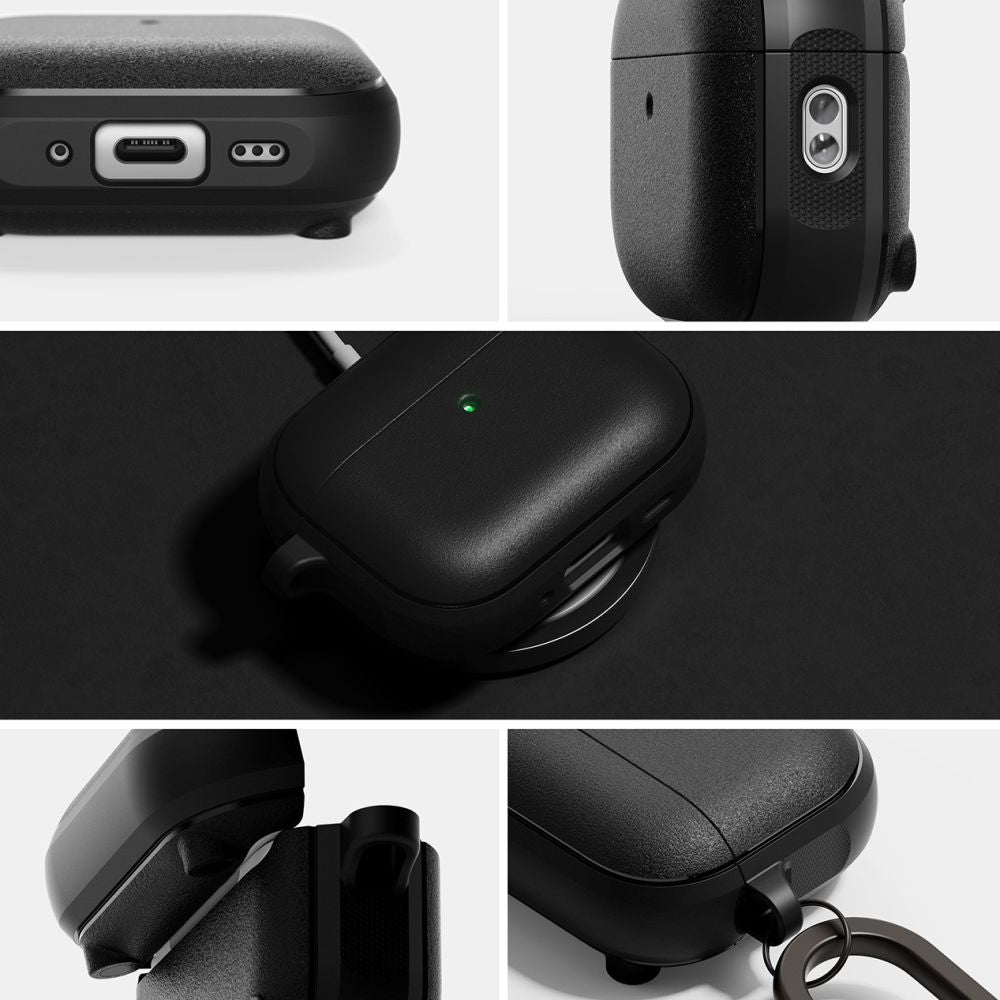 ქეისი Ringke Onyx MagSafe AirPods Pro 3 – შავი, პრემიუმ ხარისხის და გამორჩეული დიზაინის ქეისი მაგსეიფის მხარდაჭერით.
