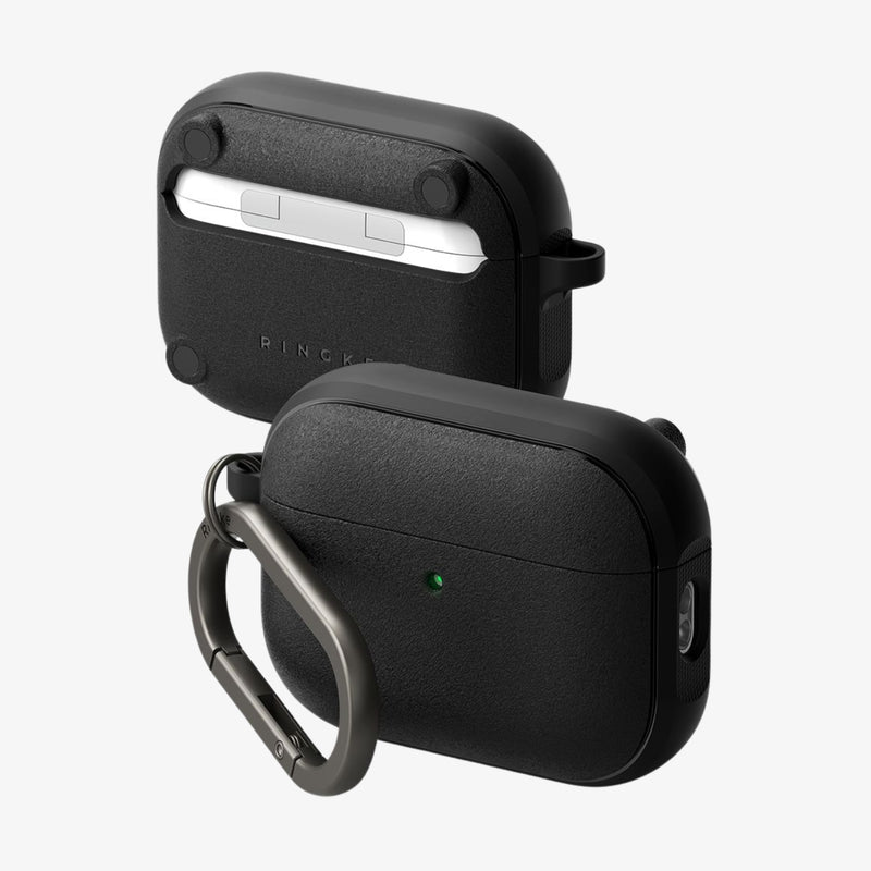 ქეისი Ringke Onyx MagSafe AirPods Pro 3 – შავი, პრემიუმ ხარისხის და გამორჩეული დიზაინის ქეისი მაგსეიფის მხარდაჭერით.