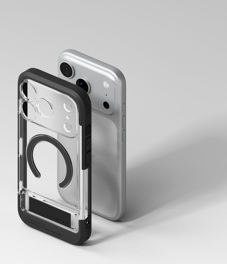 iPhone 17 Pro ქეისი Ringke UX ჩაშენებული სადგამით
