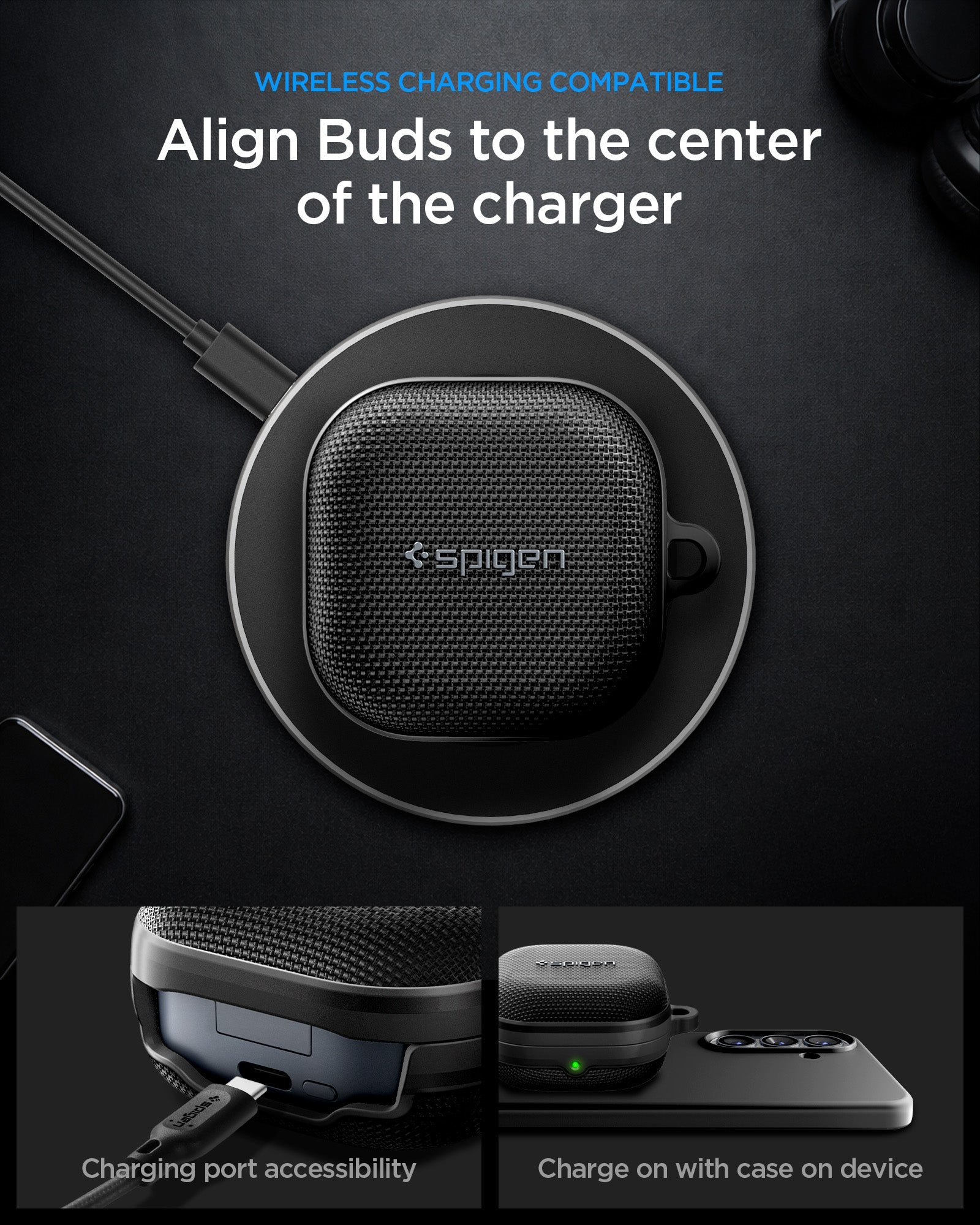 Spigen Classic Fit ქეისი Galaxy Buds 4 Pro ძლიერი დაცვით