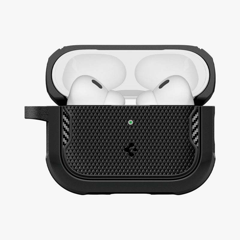 Spigen Core Armor AirPods Pro 3 Case — პრემიუმ კლასის ჩასადები Spigen-ის მყარი მასალით დამზადებული დაცვით.