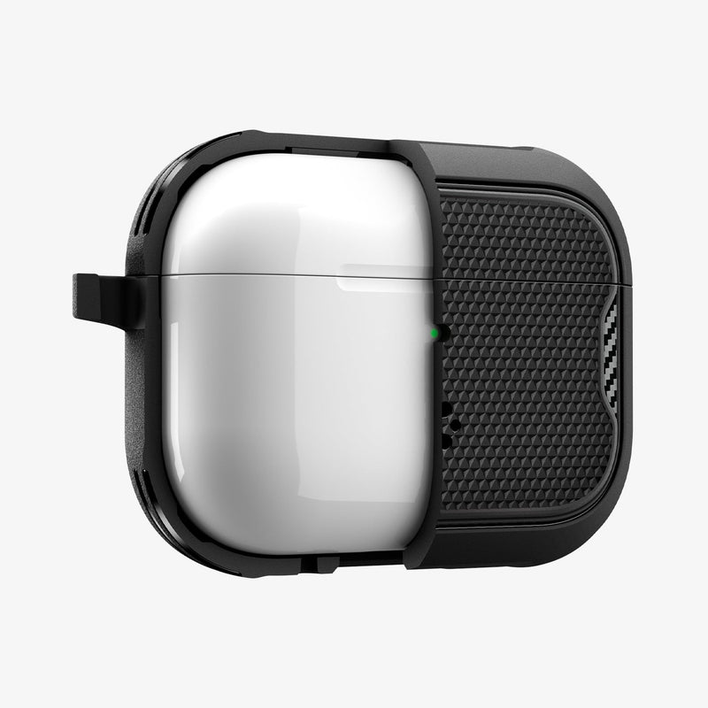 Spigen Core Armor AirPods Pro 3 Case — პრემიუმ კლასის ჩასადები Spigen-ის მყარი მასალით დამზადებული დაცვით.