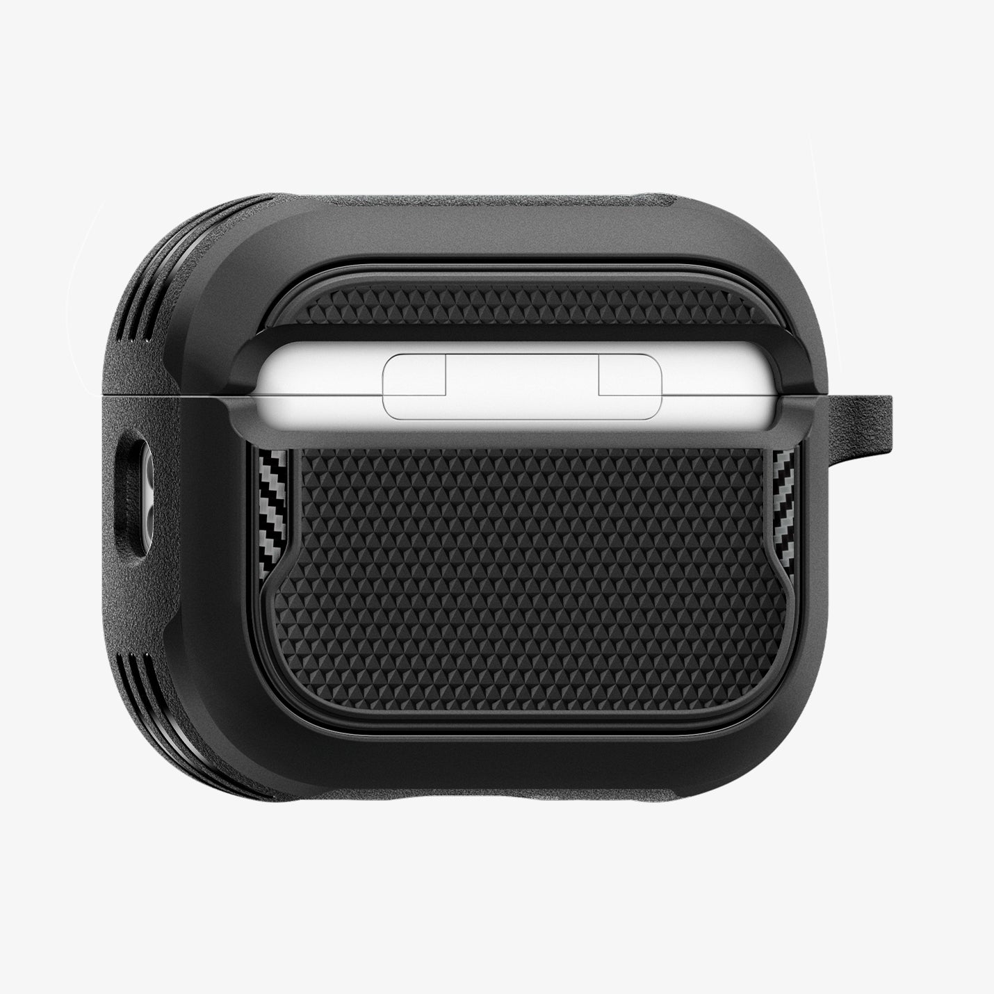 Spigen Core Armor AirPods Pro 3 Case — პრემიუმ კლასის ჩასადები Spigen-ის მყარი მასალით დამზადებული დაცვით.