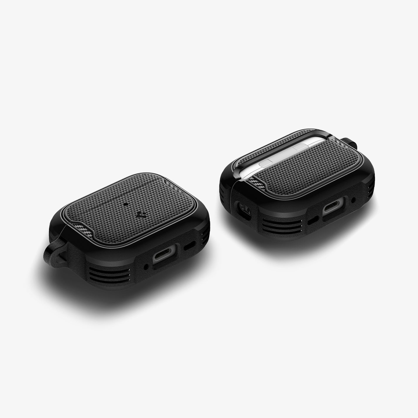 Spigen Core Armor AirPods Pro 3 Case — პრემიუმ კლასის ჩასადები Spigen-ის მყარი მასალით დამზადებული დაცვით.