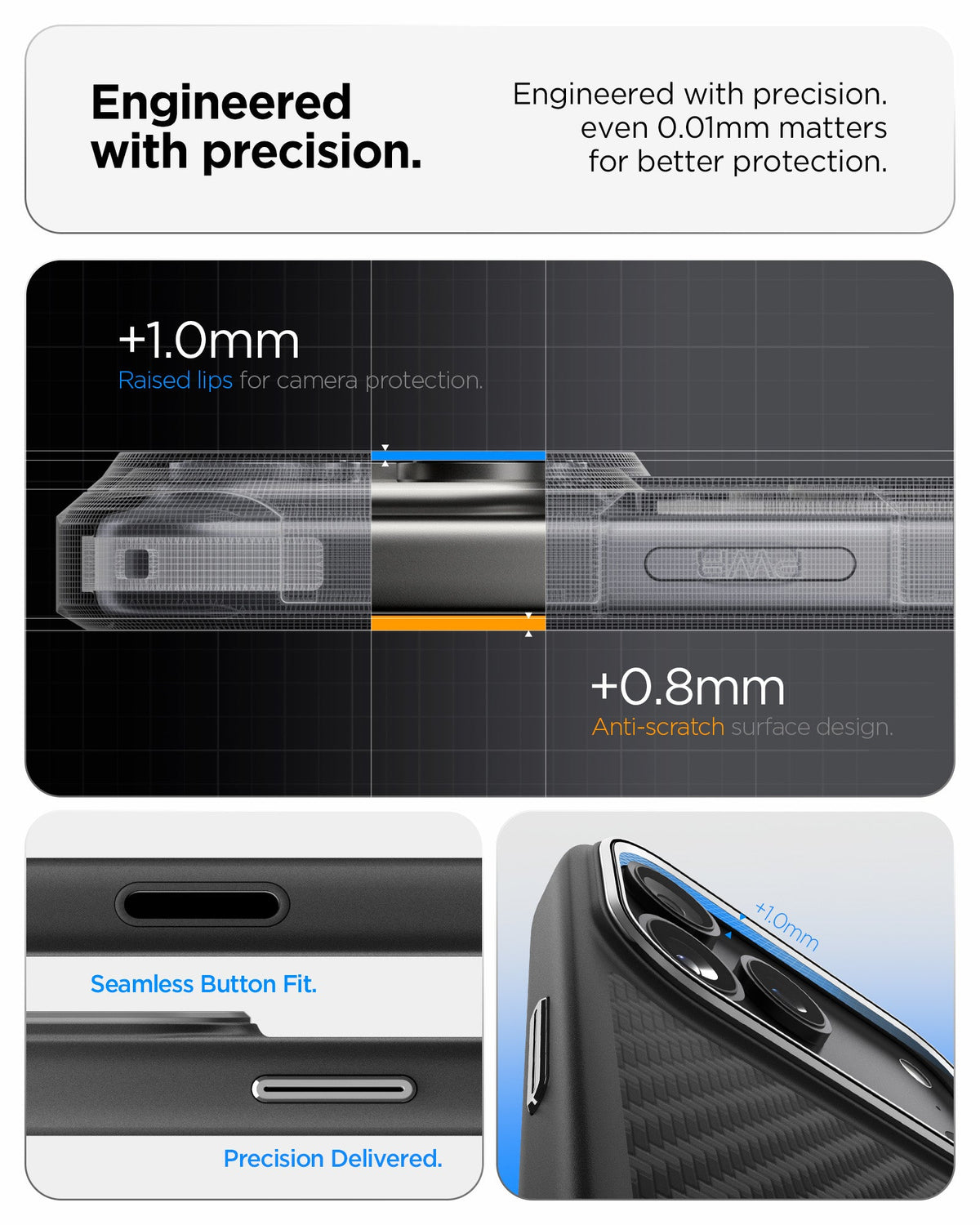 Spigen Enzo Aramid T MagSafe ქეისი iPhone 18 Pro პრემიუმ მასალით