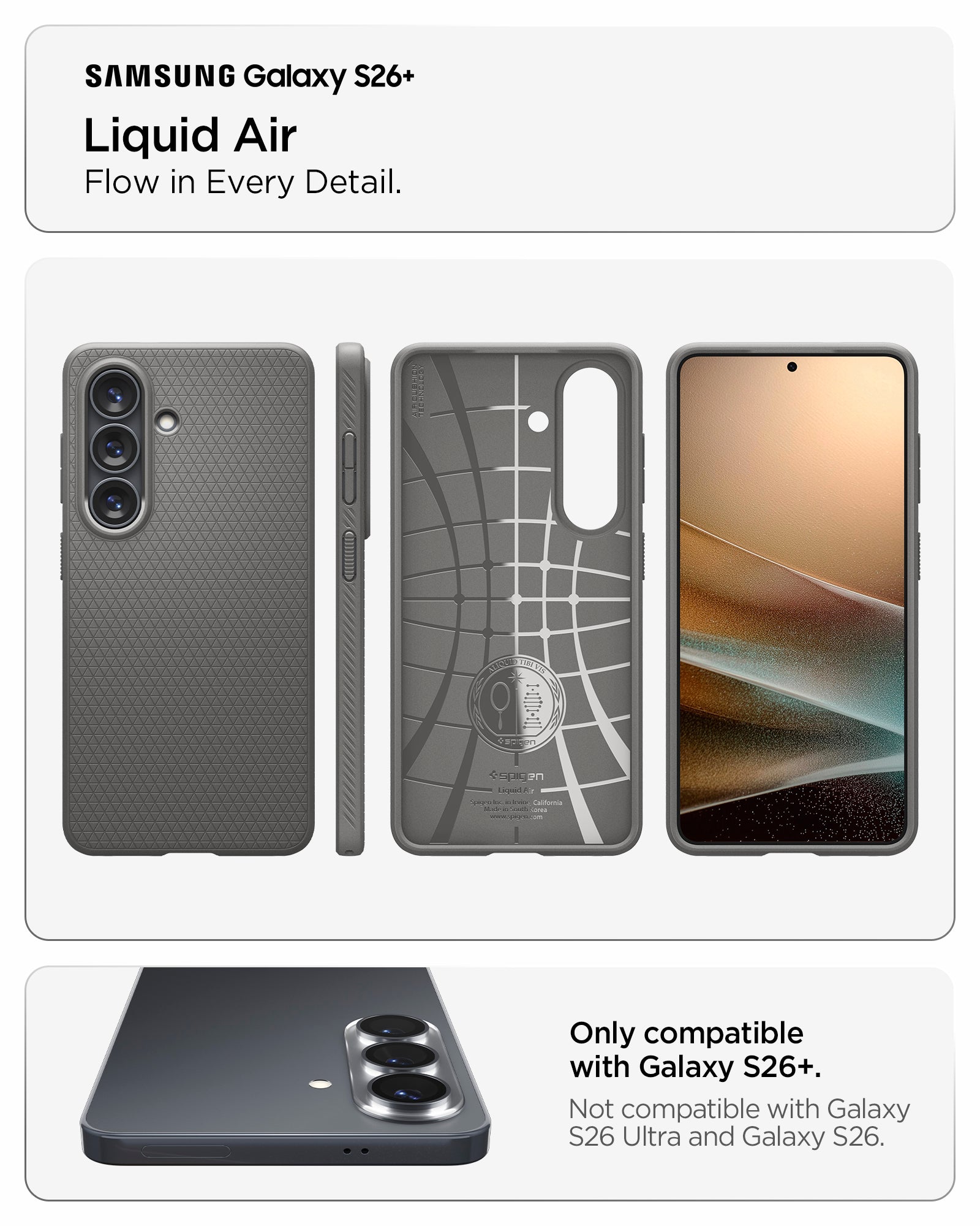 სასიამოვნო შეხების Spigen Liquid Air ჩასადები Galaxy S26