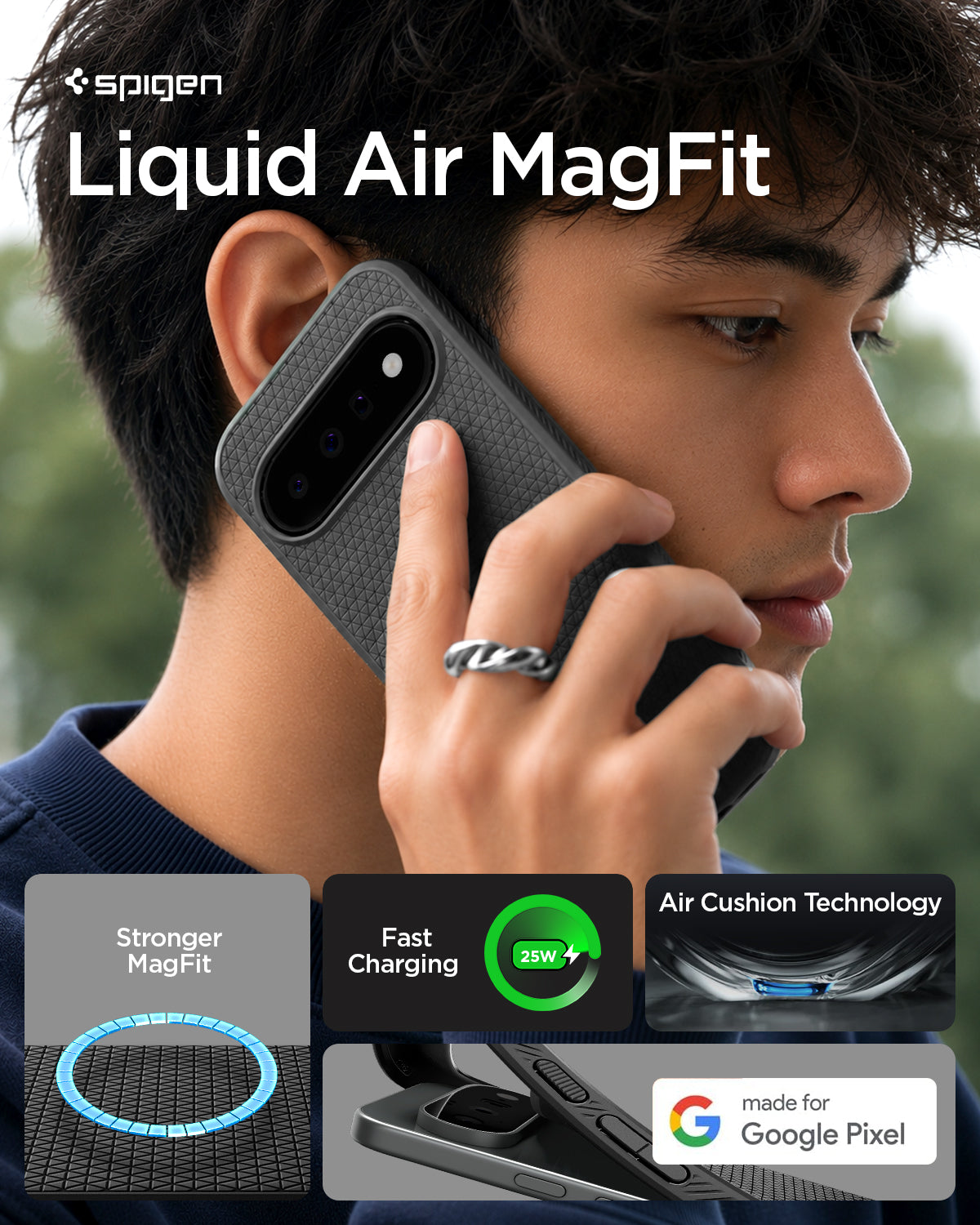 MagSafe თავსებადი Spigen Liquid Air ქეისი Pixel 11 დაცვისთვის