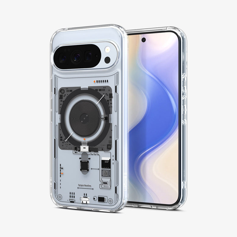 გამჭვირვალე და მაღალი ხარისხის Spigen-ის ქეისი Pixel 10 Pro -სთვის – განსხვავებული ვიზუალი, პრემიუმ ჩასადები Magfit დიზაინით, რომელიც სრულად თავსებადია მაგსეიფი (MagSafe) და Qi2 ტექნოლოგიებთან. Clear and premium quality Pixel 10 Pro case – unique visual, durable Magfit cover compatible with MagSafe and Qi2 for reliable protection and elegant style.